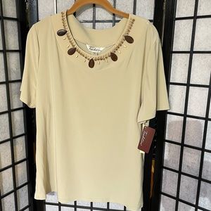 Cream Tribal Tee Shirt from Tradition SZ 18  /  XL  NWT